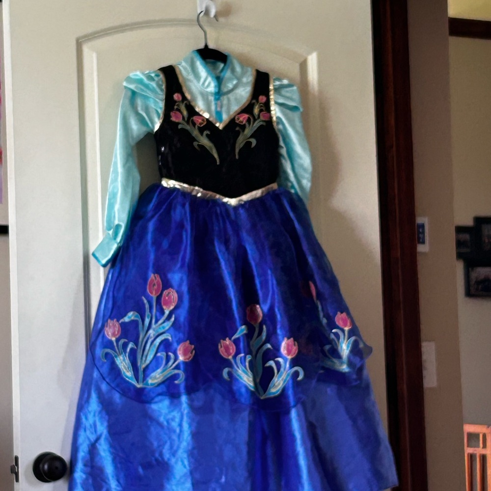 Disney Store Frozen Anna Princess Costume Dress - Blue and Black kids 7/8